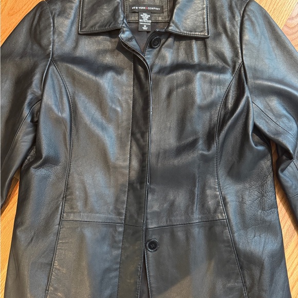 New York & Company Black Leather Jacket - Picture 4 of 6